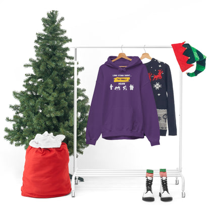 LONG STORY SHORT- Unisex Heavy Blend Hooded Sweatshirt (VARIETY OF COLORS) “Zero Baggage, Maximum Rizz — Single Life Graphic Shirt”
