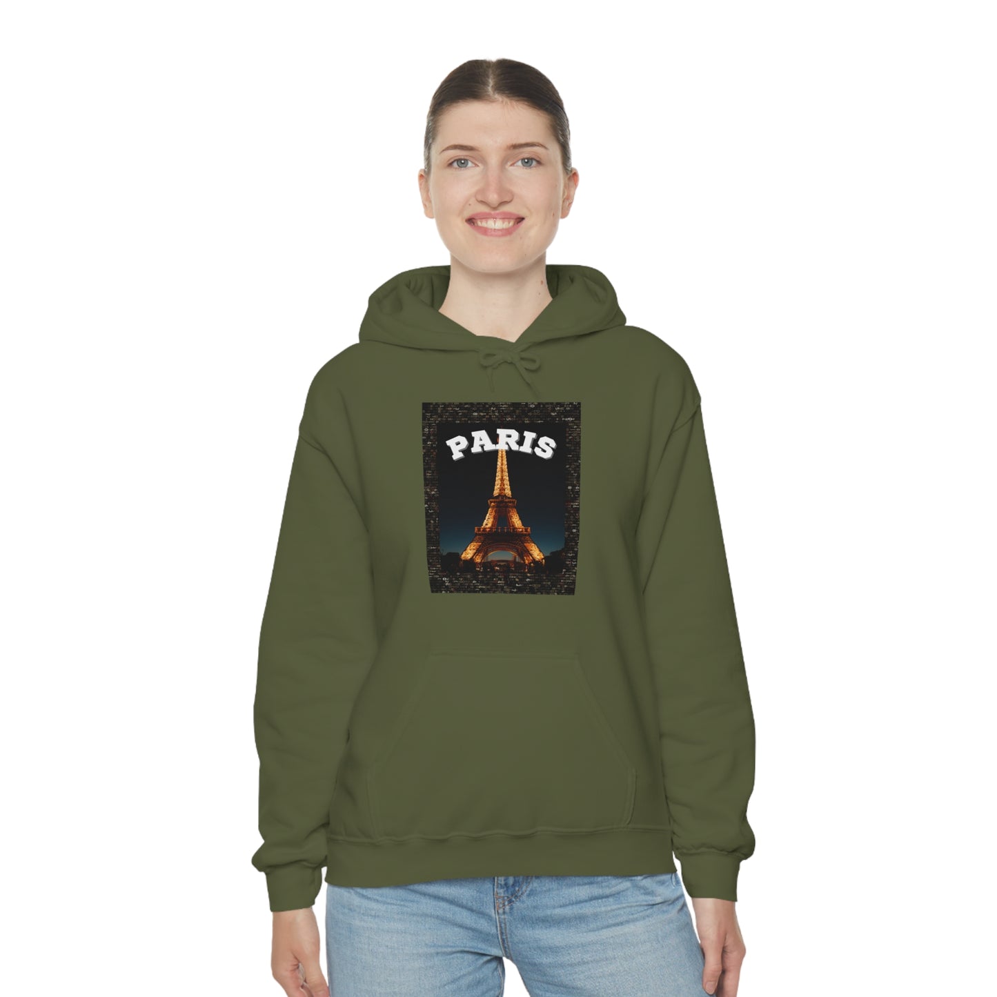 Paris At Night -Unisex Heavy Blend Hooded Sweatshirt (VARIETY OF COLORS)-“Oversized Hoodie With Rizz — Trending Streetwear”
