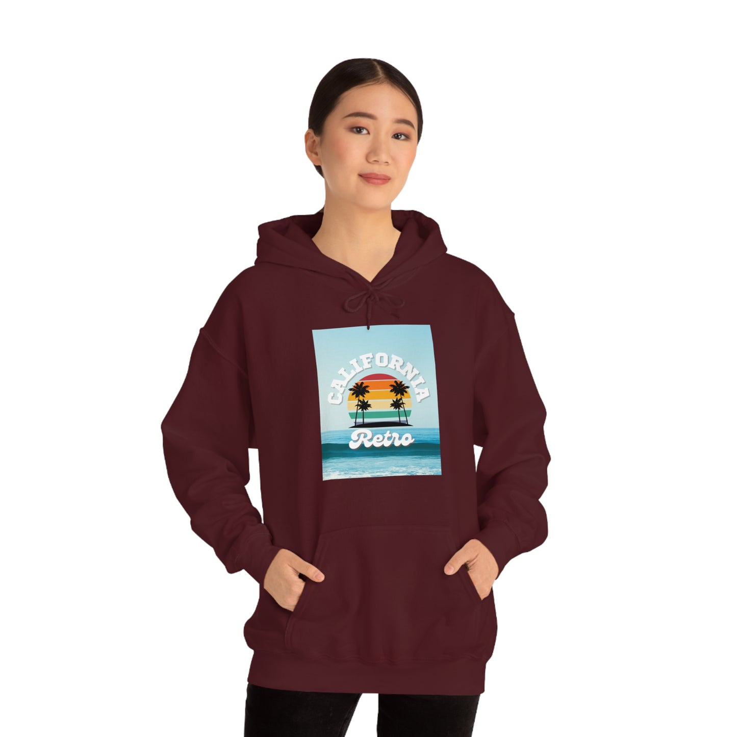 California Retro -Unisex Heavy Blend Hooded Sweatshirt (VARIETY OF COLORS)-“Trendy West Coast Hoodie — Top Pick Streetwear”
