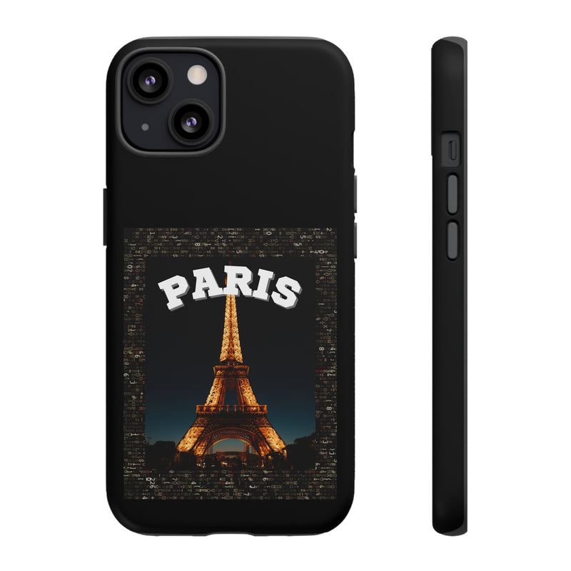 PARIS AT NIGHT- Tough Phone Cases - Fits Most Phone Sizes!! (BLACK)