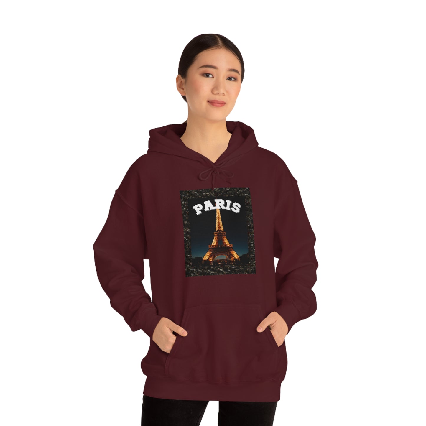 Paris At Night -Unisex Heavy Blend Hooded Sweatshirt (VARIETY OF COLORS)-“Oversized Hoodie With Rizz — Trending Streetwear”