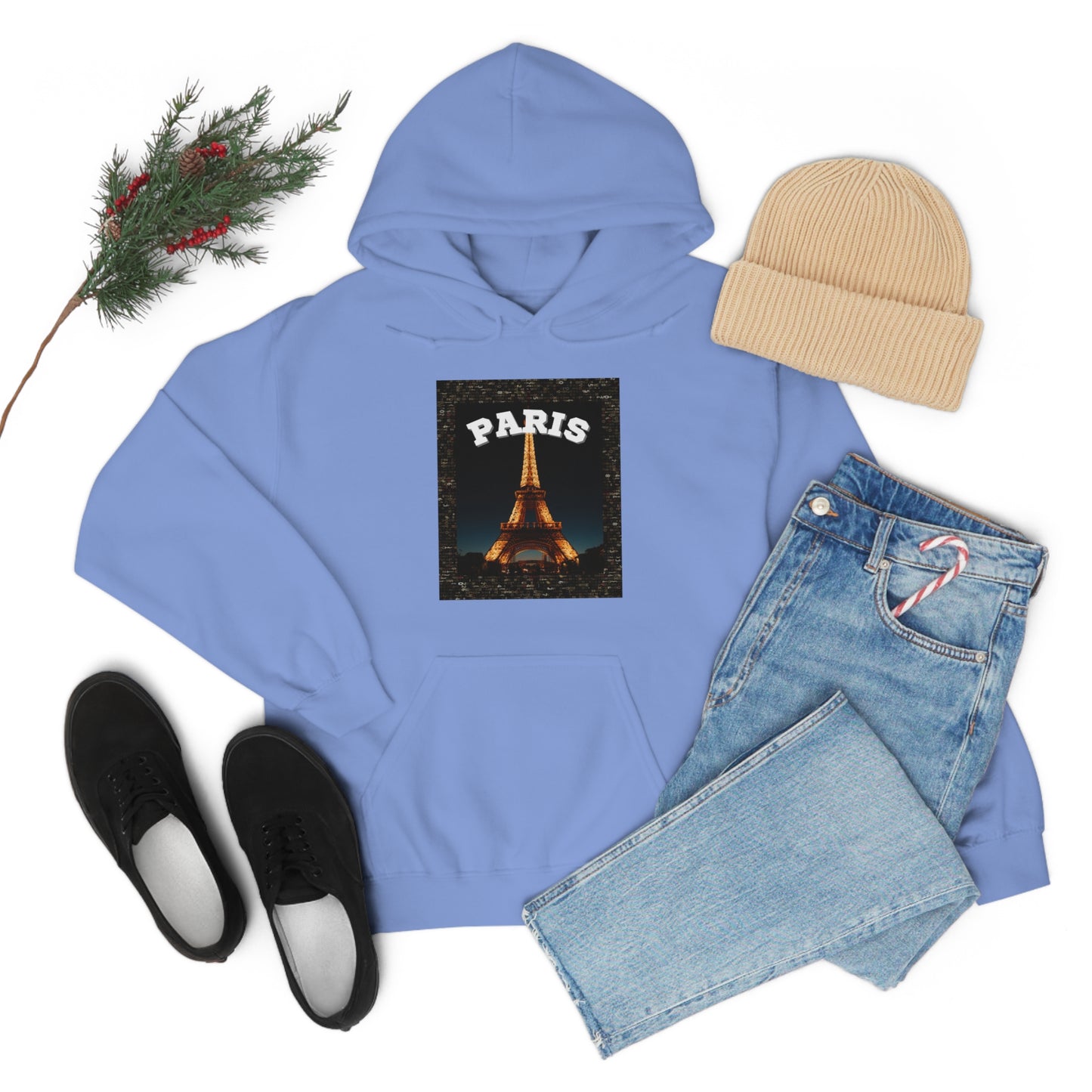 Paris At Night -Unisex Heavy Blend Hooded Sweatshirt (VARIETY OF COLORS)-“Oversized Hoodie With Rizz — Trending Streetwear”