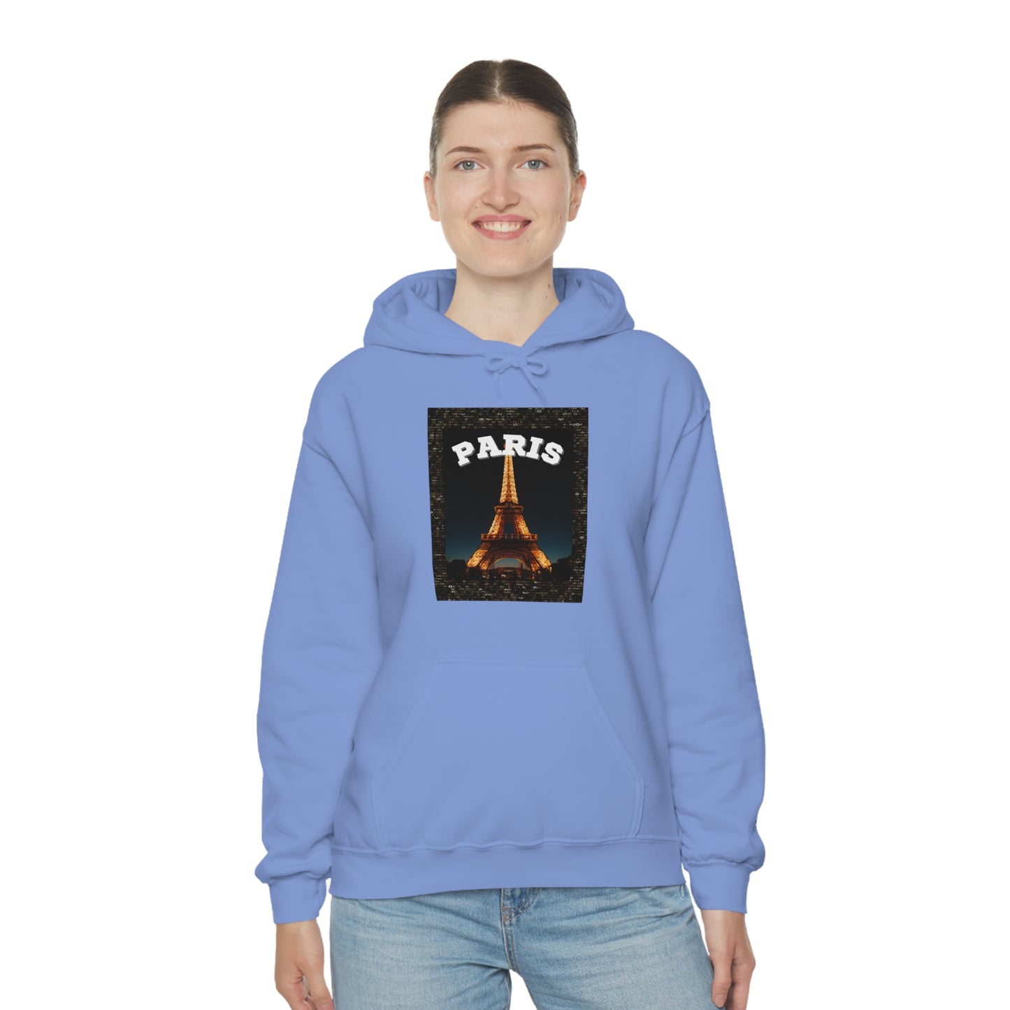 Paris At Night -Unisex Heavy Blend Hooded Sweatshirt (VARIETY OF COLORS)-“Oversized Hoodie With Rizz — Trending Streetwear”